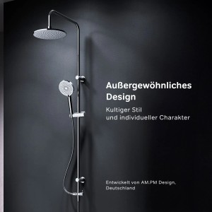 AM.PM Duschsystem Play Duschset Duschsystem ohne Armatur, Regenduschset Handbrause Duschsäule F078Y000 Chrom