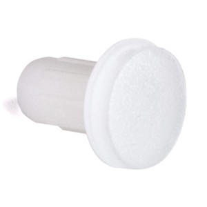Weißer, transparenter Türpuffer (Ø 8mm) von SOTECH für 5mm Bohrloch.