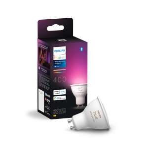 Philips Hue GU10 LED-Spot, 4,2W, Farbe, Einzelpack. Smarte Lampe mit Farbwiedergabe und Bluetooth-Steuerung.