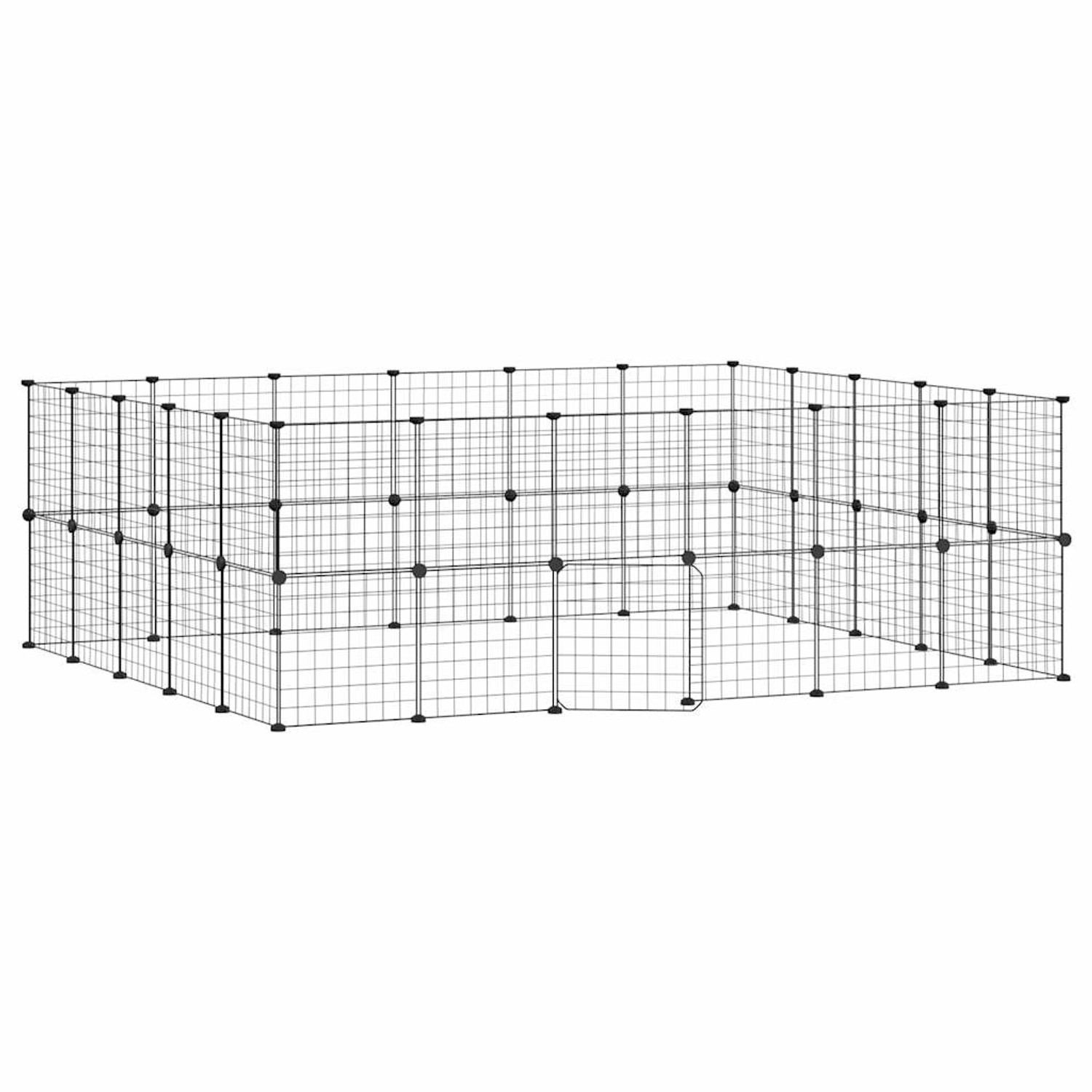 vidaXL 44-Tlg Haustierkäfig mit Tür Schwarz 35x35 cm Stahl Modell 4 günstig online kaufen