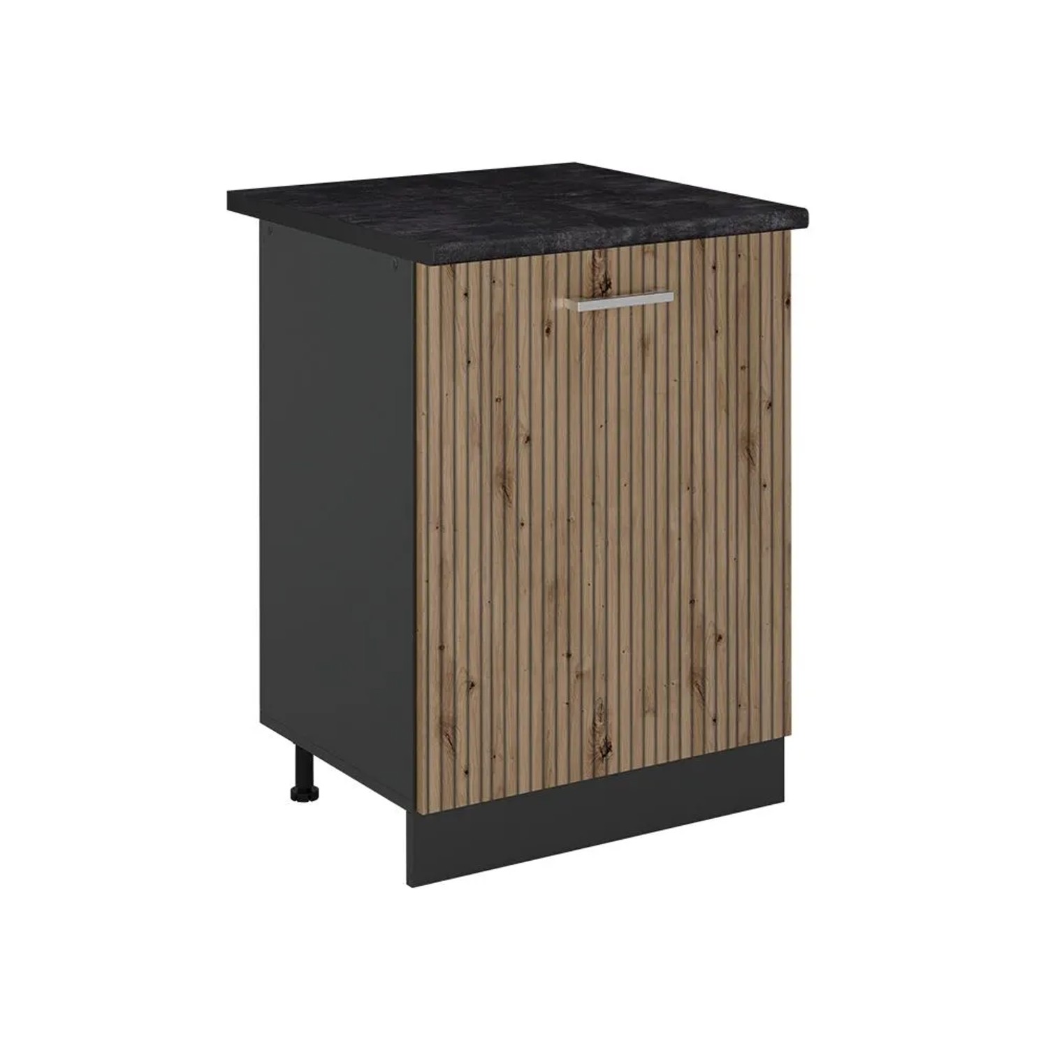 Vicco Küchenunterschrank R-Line Artisan-Eiche/Anthrazit 60 x 82 mit 1 Tür Arbeitsplatte Anthrazit Art Nr 72023