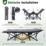 Sekey Campingbett, klappbar, grau, mit Matratze, 190x71x35 cm, einfache Installation in 3 Schritten.