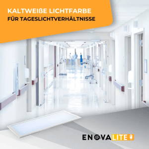 ENOVALITE LED-Panel 120x30 cm, kaltweiß, für Büro und Gewerbe. Flache Einbauleuchte.