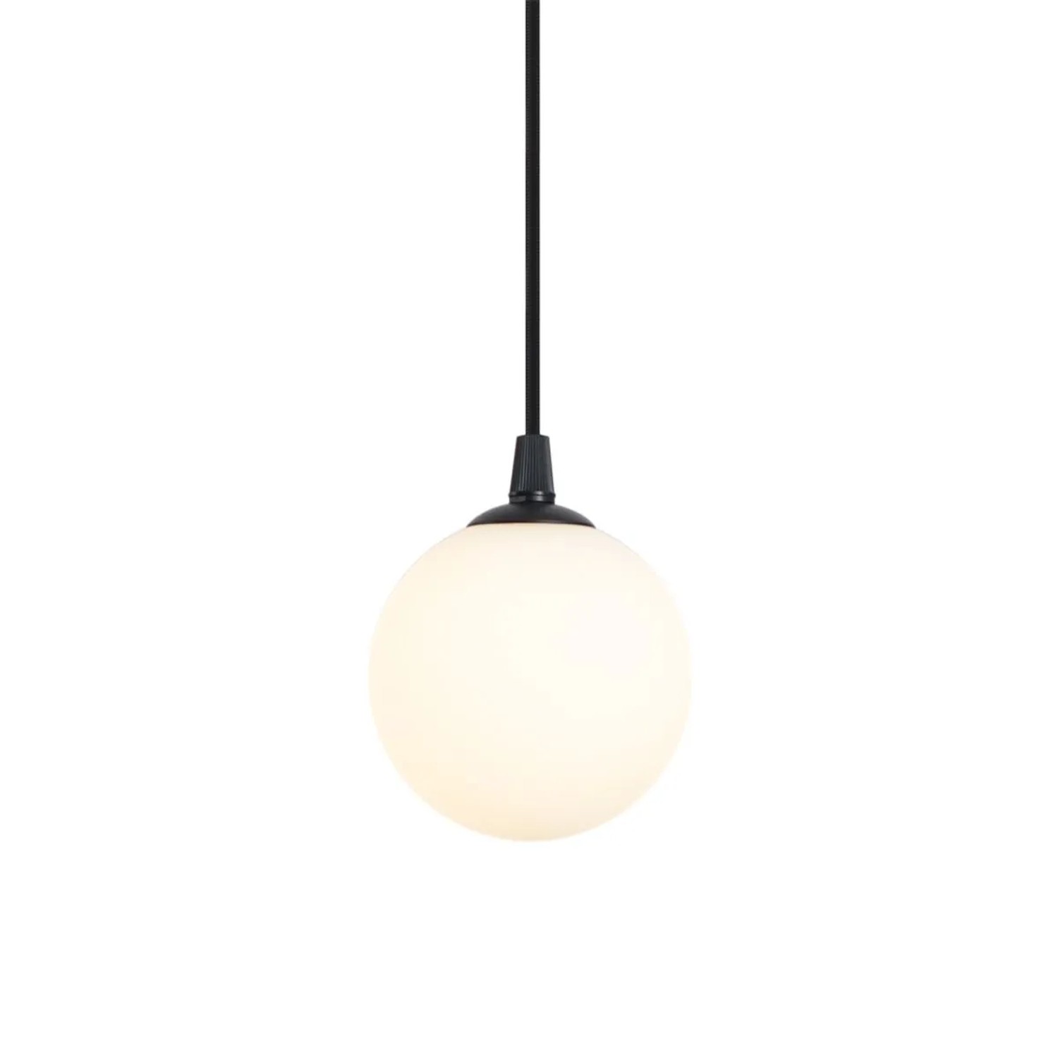 QAZQA Moderne Hängelampe Schwarz mit Weißem Glas für 1-Phasen-Schienensystem Iconic Perle