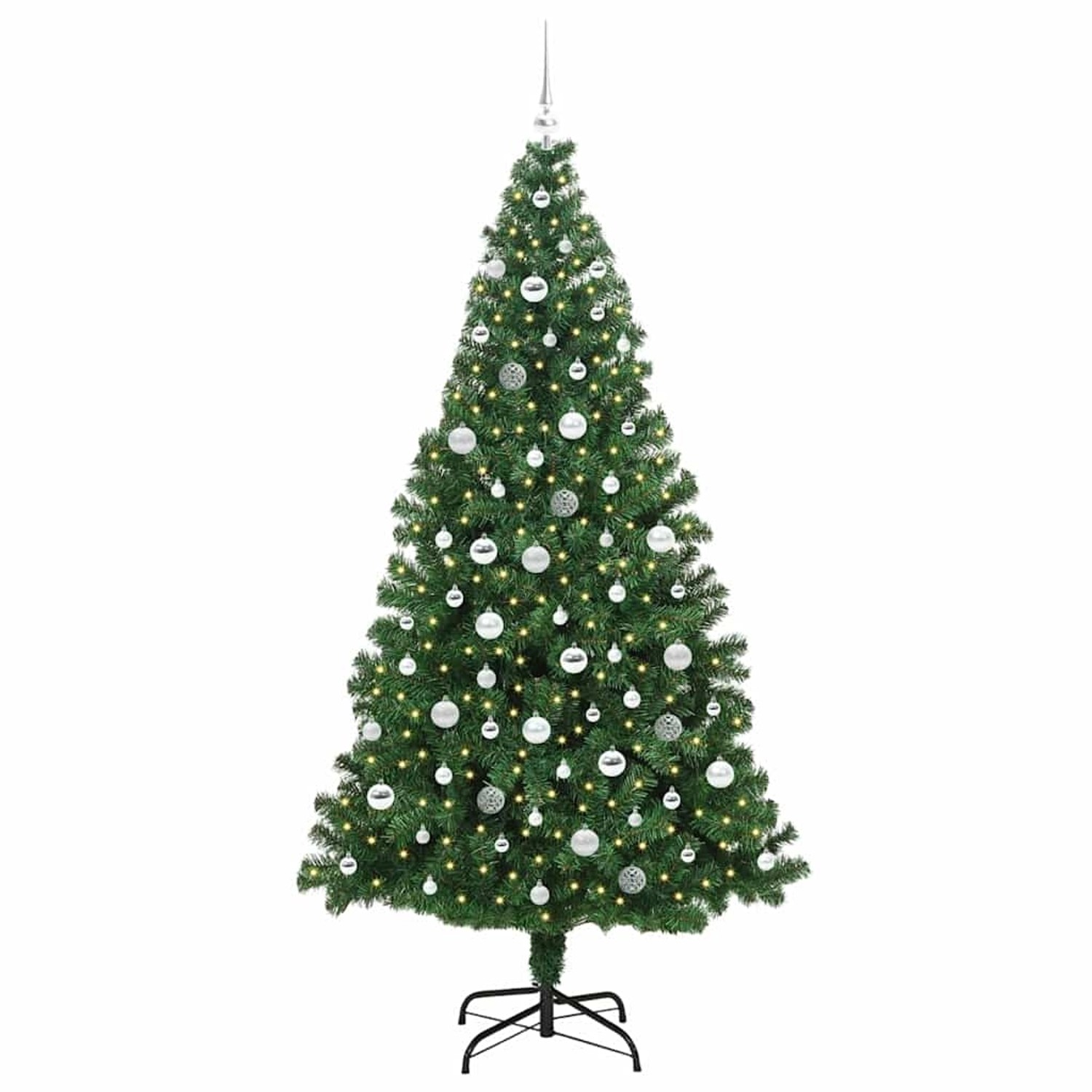 vidaXL Künstlicher Weihnachtsbaum mit 300 LEDs mit Ständer Grün 210 cm 3396927