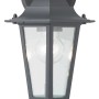 Klassische, schwarze Außenwandleuchte Molinella aus Aluminium-Druckguss mit klaren Glasscheiben.