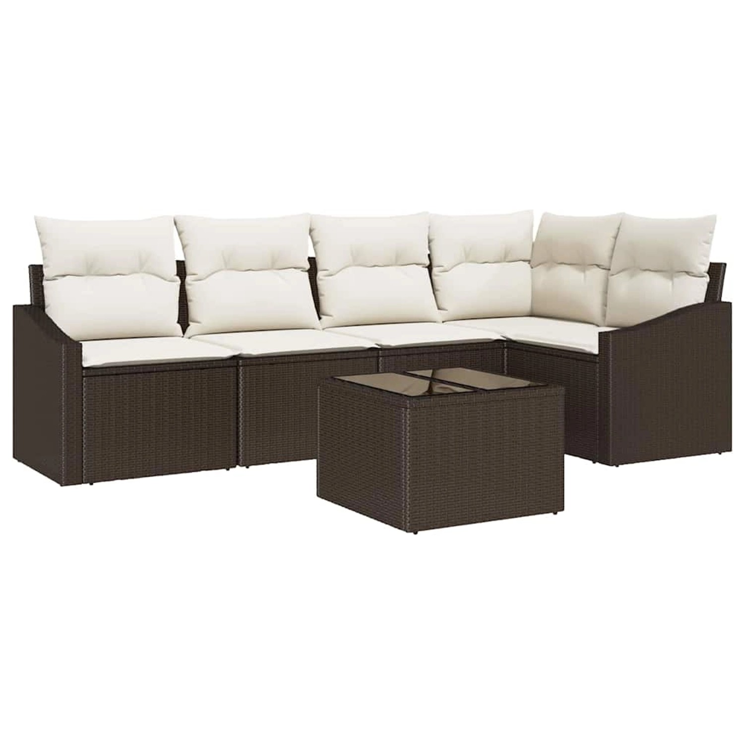 vidaXL Garten-Sofa-Set 6-Tlg Braun Poly Rattan 3346728 günstig online kaufen