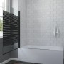 Aquabatos Badewannenaufsatz, 2-teilig, 120x140 cm, schwarz matt, mit NANO-Glas für Badewannen.