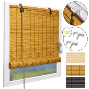 Sol Royal Bambusrollo SolDecor B86, 60x160cm, mit Klemmfix-Montage am Fenster.