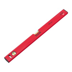 Rote Ellix Wasserwaage, 60 cm, mit horizontaler und vertikaler Libelle.