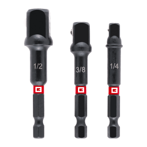 Einhell Impact Adapter-Set, 3-teilig, für Steckschlüssel, mit 1/4 E 6.3 Schaft.