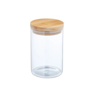 Relaxdays 3er Set Vorratsgläser mit Deckel Glas Bambus Transparent Luftdicht 800 ml
