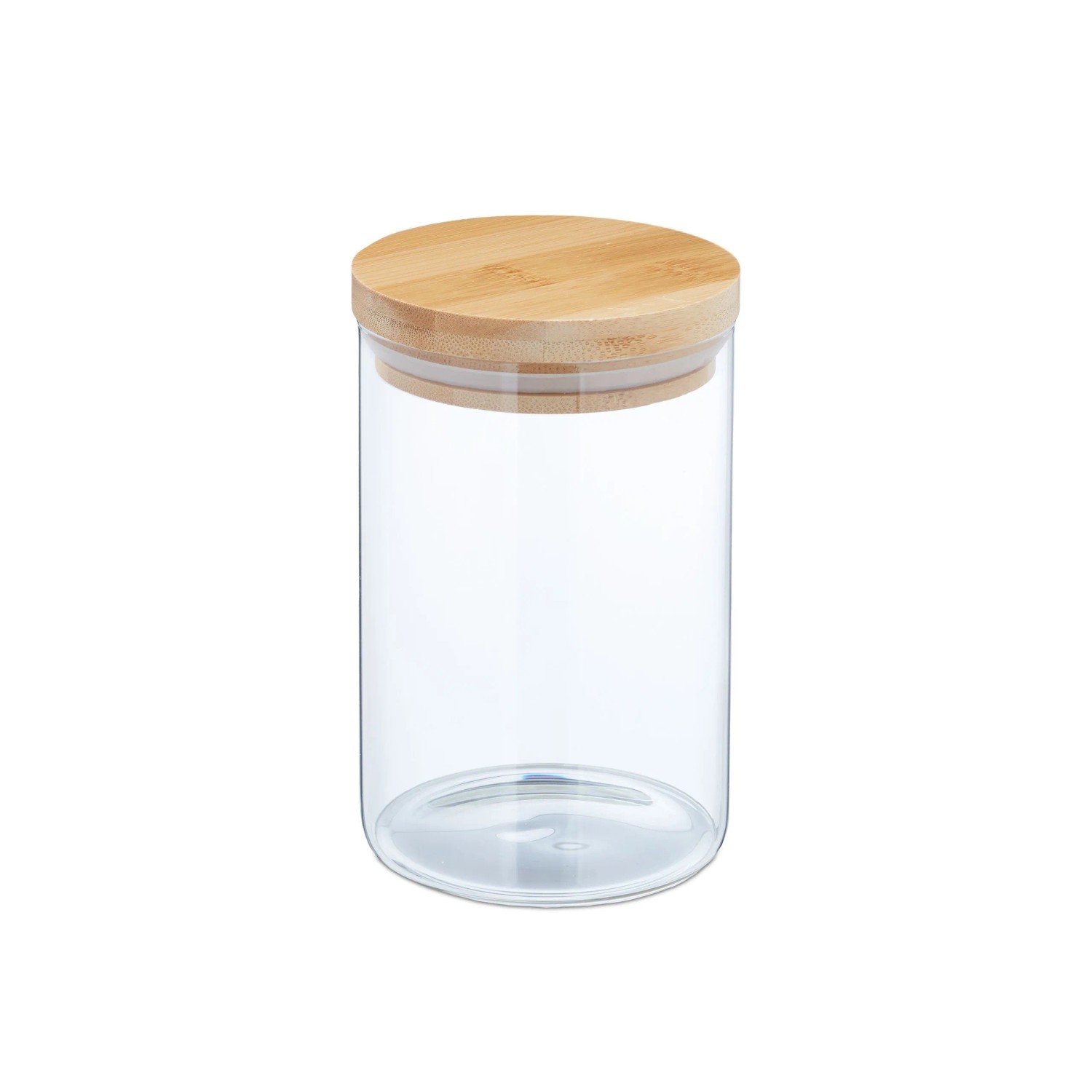 Relaxdays 3er Set Vorratsgläser mit Deckel Glas Bambus Transparent Luftdicht 800 ml