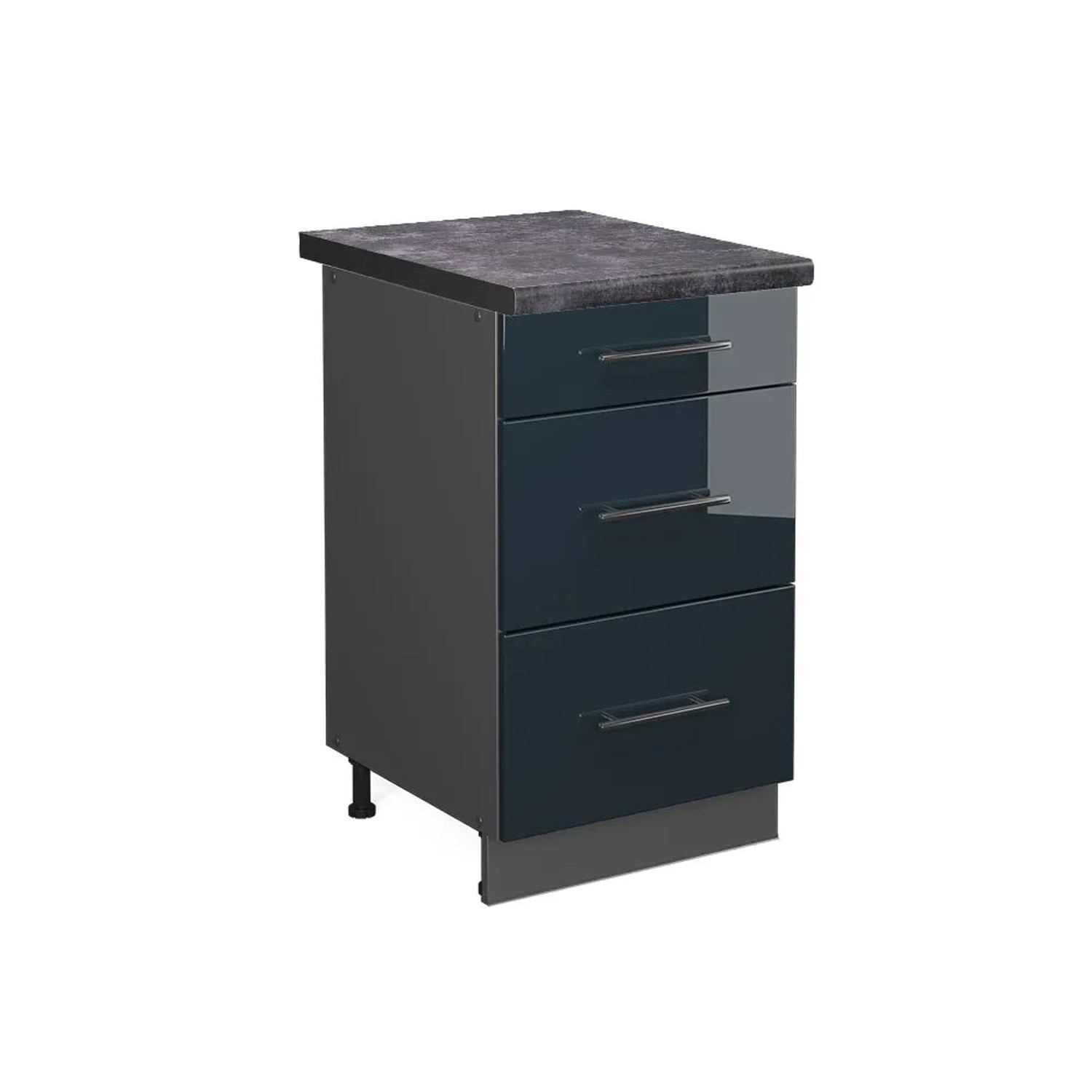 Vicco Schubladenschrank Fame-Line DunkelBlau Hochglanz 50 cm AP Anthrazit