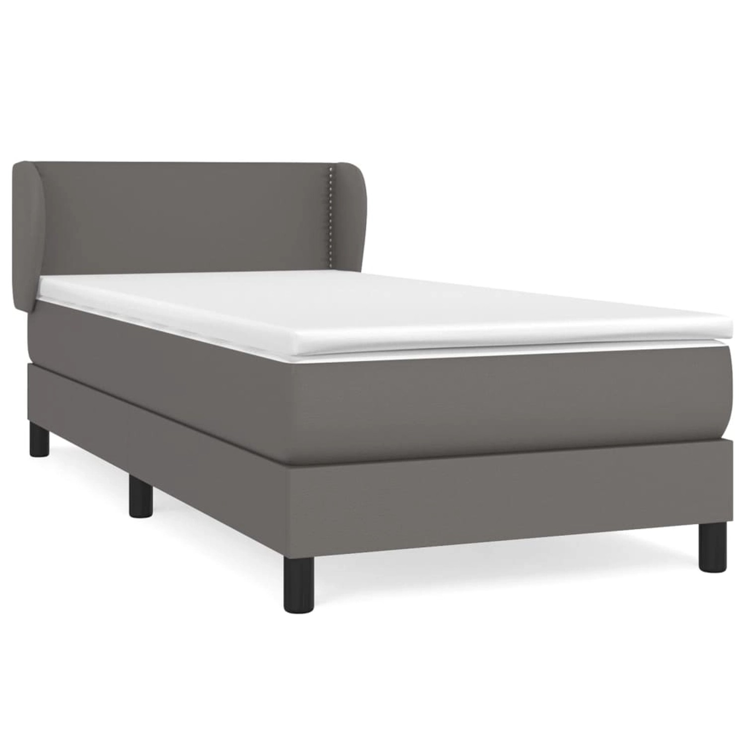 vidaXL Boxspringbett mit Matratze Grau 80x200 cm Kunstleder 3127221 günstig online kaufen