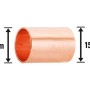 Löt-Muffe aus Kupfer, Ø 15 mm, zur Verbindung von Kupferrohren, 10 Stück.