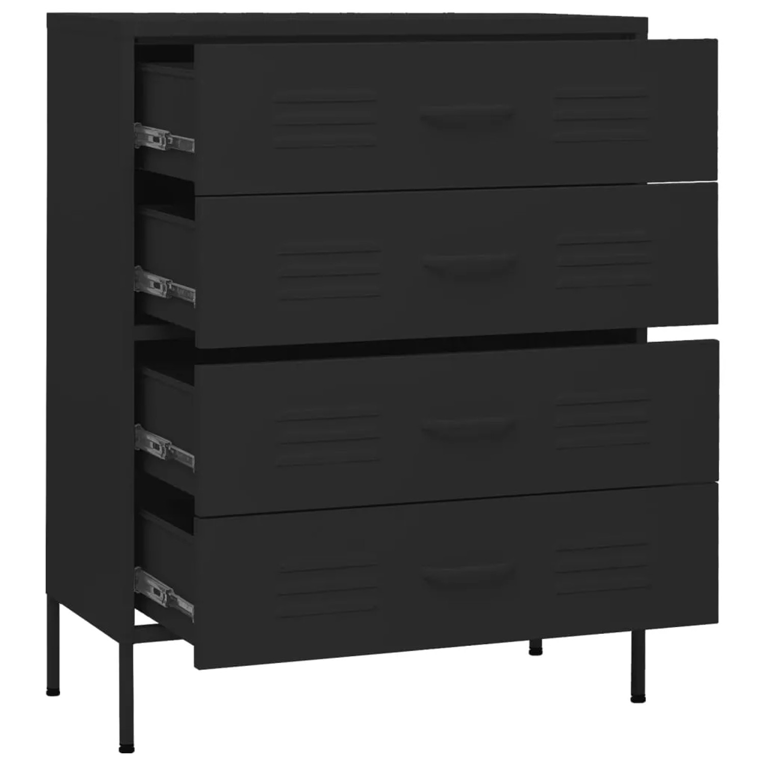 vidaXL Schubladenkommode Schwarz Stahl 80 x 35 x 101,5 cm kaufen bei OBI