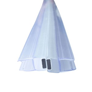 Transparente Bagnoxx Magnetdichtung für 8mm Duschtüren mit 180° Öffnungswinkel.