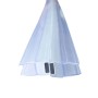 Transparente Bagnoxx Magnetdichtung für 8mm Duschtüren mit 180° Öffnungswinkel.