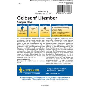 Kiepenkerl Gründünger Gelbsenf, 80g Packung zur Bodenverbesserung.