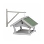 Relaxdays Vogelfutterhaus Holz Stein Grau Grün Mit Wandhalterung 45 cm x 60 cm 2,6 kg