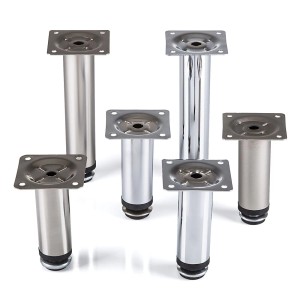 SOTECH Möbelfuß 100 mm mit Höhenverstellung Bis 10 mm Chrom Matt