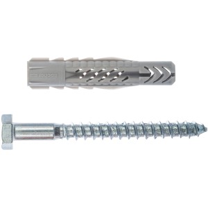 Fischer Universaldübel UX 10x60 mit Schraube, geeignet für verschiedene Baustoffe.