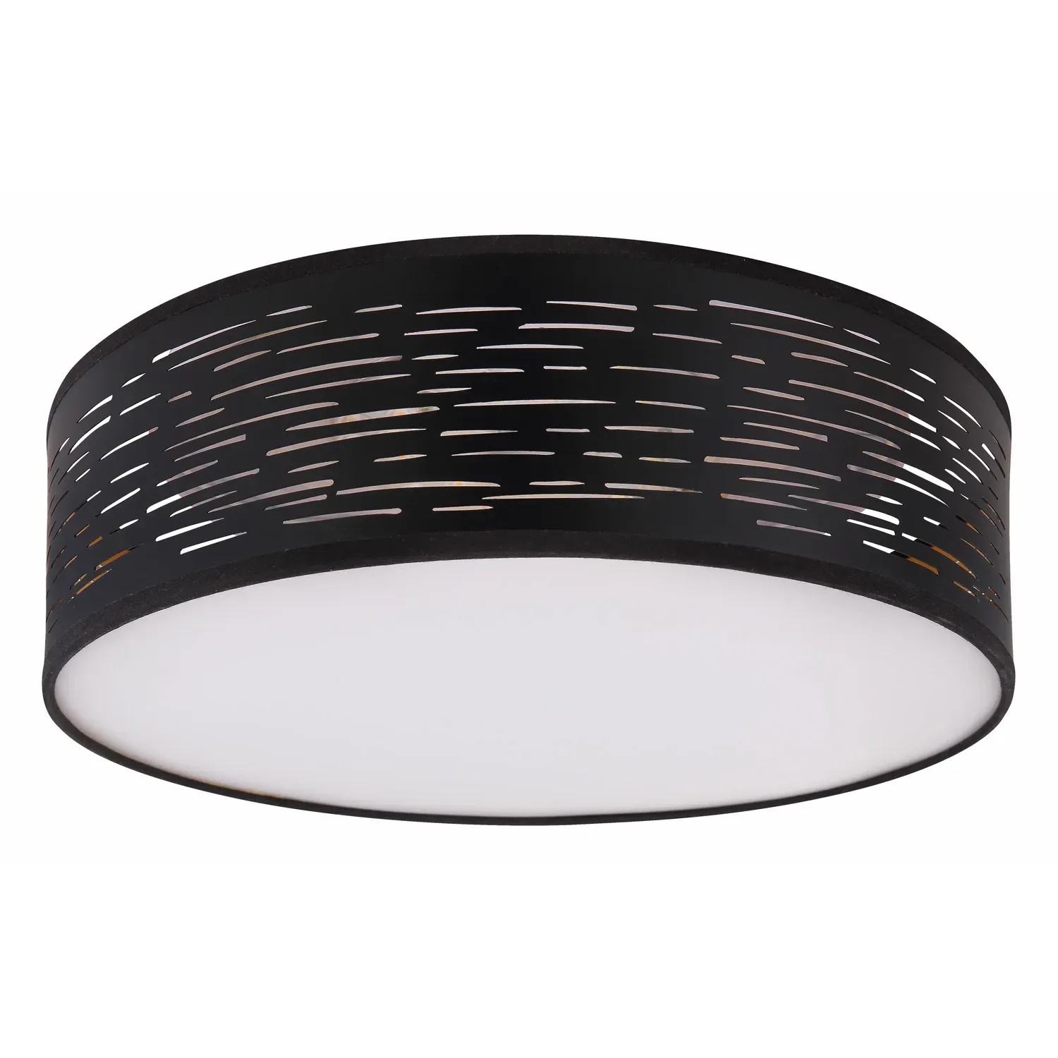 Schwarze LED-Deckenleuchte Tunno, Ø 38 cm, mit variablem Licht und modernem Design.