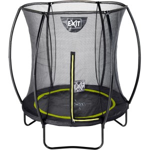 Schwarzes EXIT Silhouette Trampolin D183cm mit Sicherheitsnetz für den Garten.