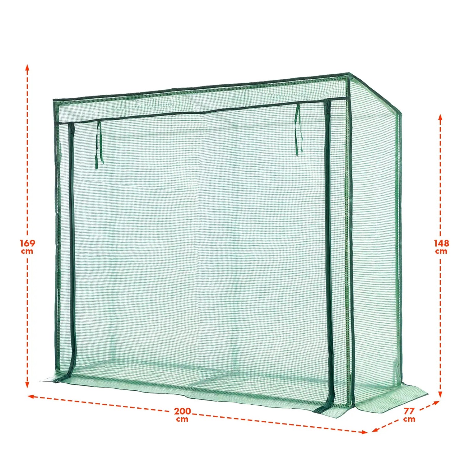 KARAT Gewächshaus Botanika, robust und witterungsbeständig, 200x169x77 cm, grüne Folie.