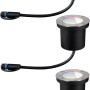 Paulmann Outdoor Bodenstrahler Set, silberfarben, mit RGBW LEDs für smarte Außenbeleuchtung.