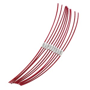 10 rote, extrastarke Ersatzfäden für Rasentrimmer ART 26 Combitrim, je 26 cm lang.
