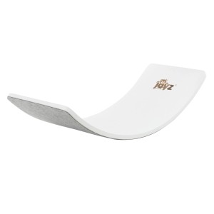 Weißes Joyz Balance Board aus Holz, 83x30 cm, mit Anti-Rutsch-Filz für Kinder und Erwachsene.