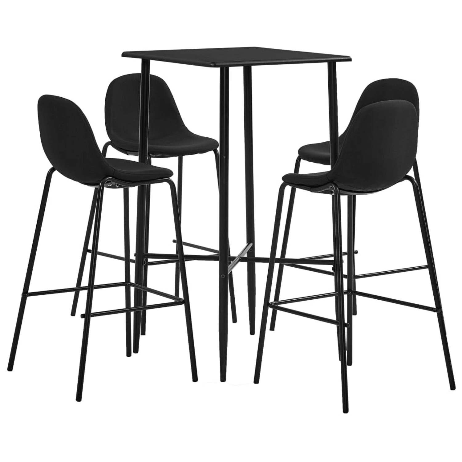 vidaXL 5-tlg. Bar-Set Stoff Schwarz Modell 1 günstig online kaufen