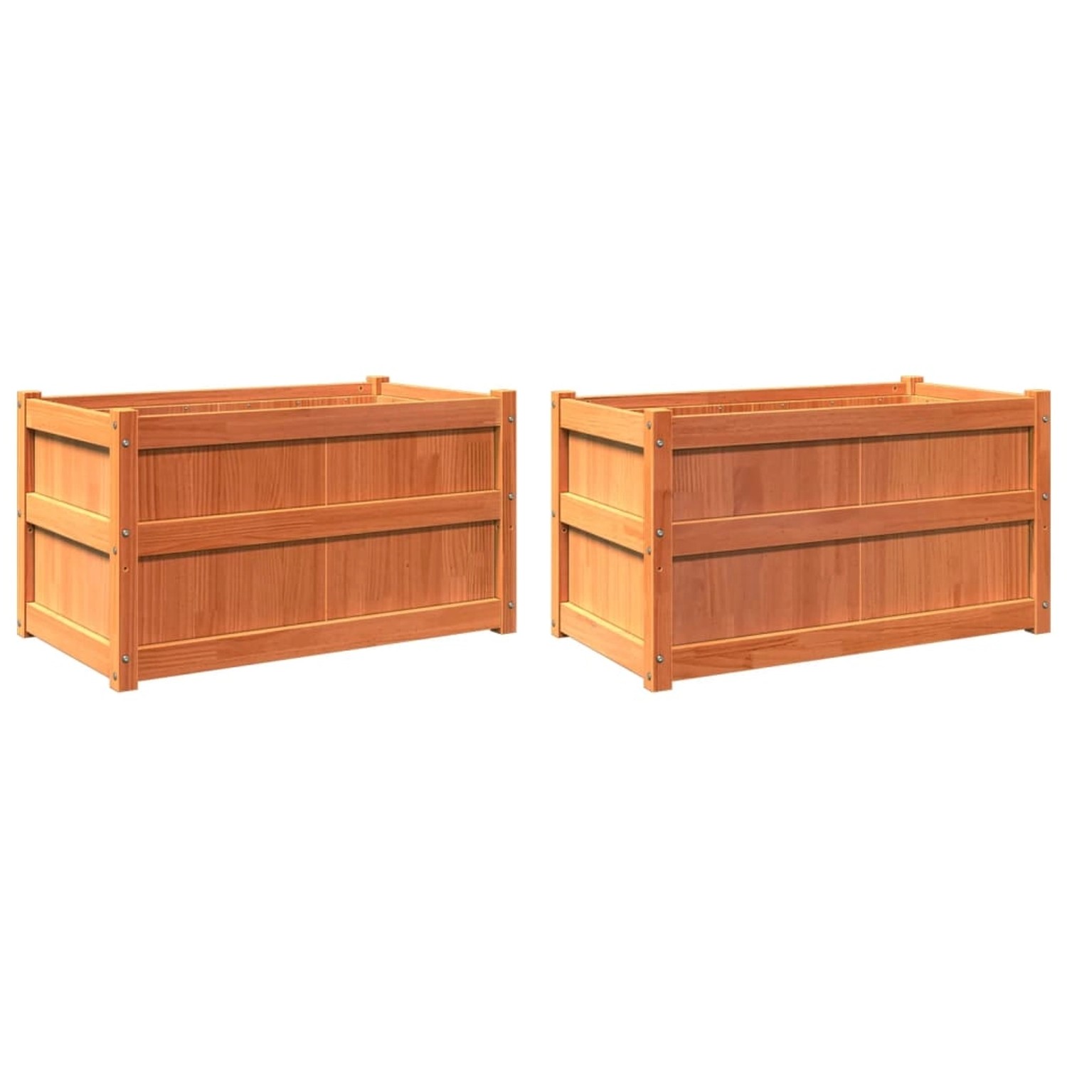 vidaXL Pflanzkübel 2 Stk Wachsbraun Massivholz Kiefer 837464 günstig online kaufen