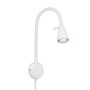 Weiße Briloner LED Bettleuchte Tusa mit schwenkbarem Arm, ideal als Nachttischlampe.