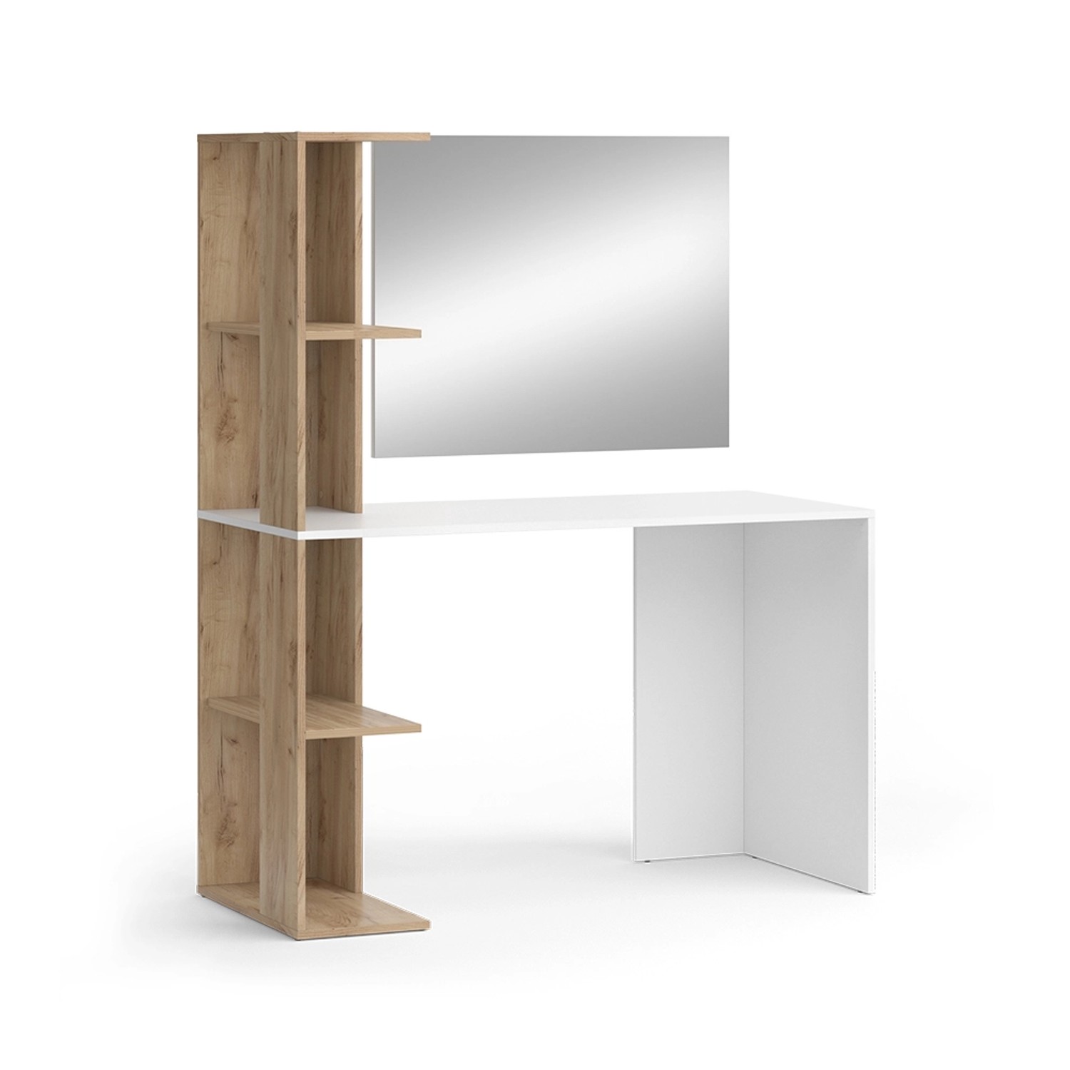 Vicco Schminktisch Tower Weiß/Sonoma/Sonoma 122.2 cm mit Spiegel
