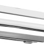Chromfarbene Trio LED-Wandleuchte Gianni für Bad, 75x400x148 mm, warmweißes Licht.