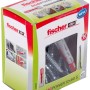 Verpackung Fischer Dübel DuoPower 12x60 mm mit Schrauben, geeignet für verschiedene Baustoffe.