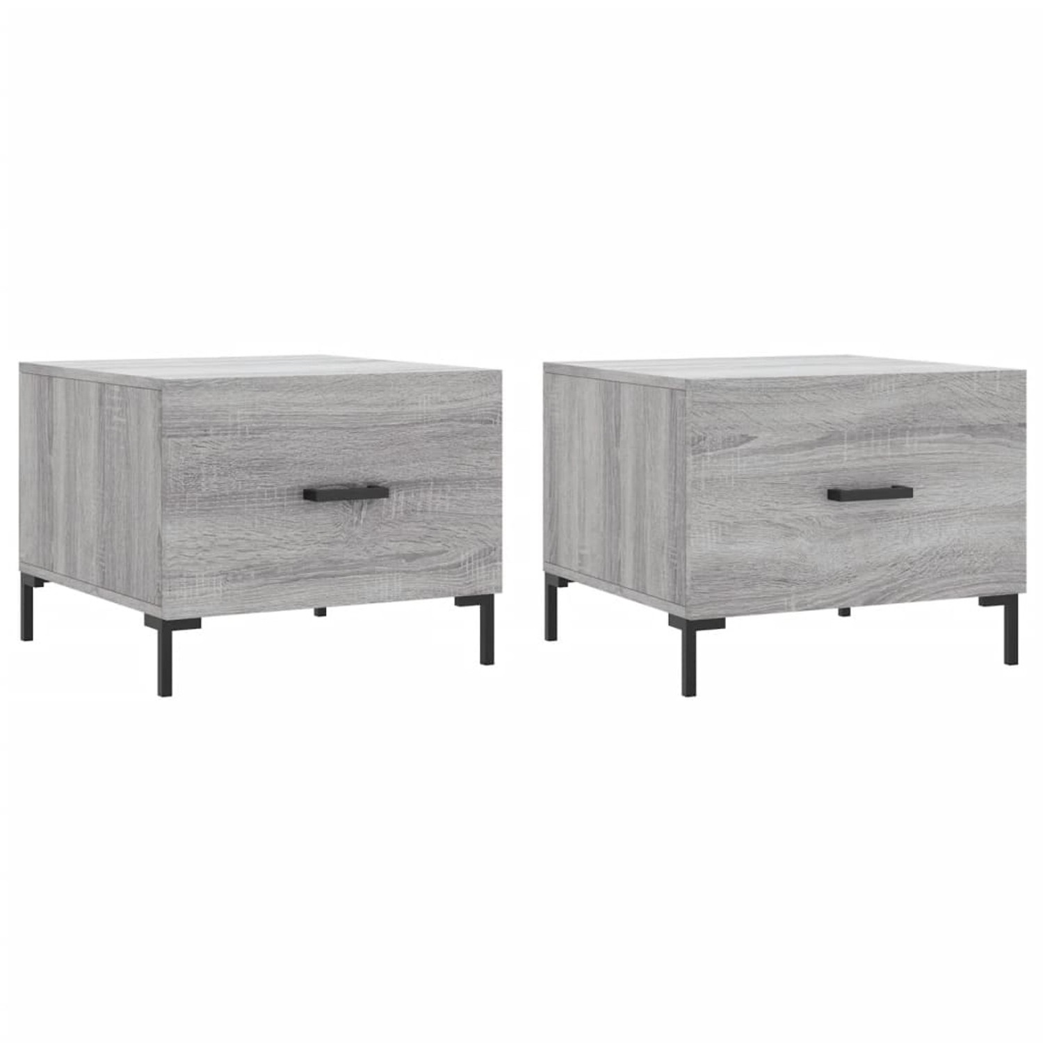 vidaXL Couchtische 2 Stk. Grau Sonoma 50x50x40 cm Holzwerkstoff Modell 7 günstig online kaufen