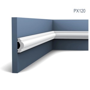 Weiße ORAC DECOR PX120 Zierleiste aus Duropolymer, 20 m Set für Wand und Decke.