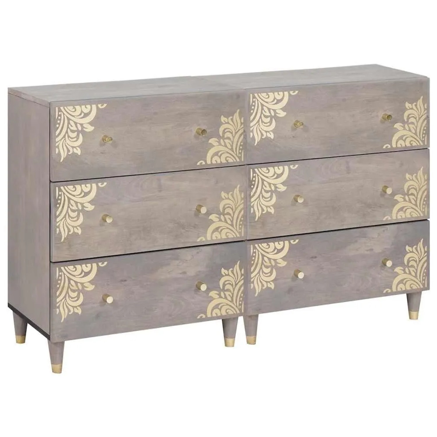 vidaXL Sideboard mit Regal 2 Stk Grau 60 x 33 x 75 cm Massivholz Mango 3310 günstig online kaufen