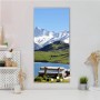 Silberne Magnettafel 37x78cm mit Alpenmotiv als Wanddekoration inklusive Magnete.