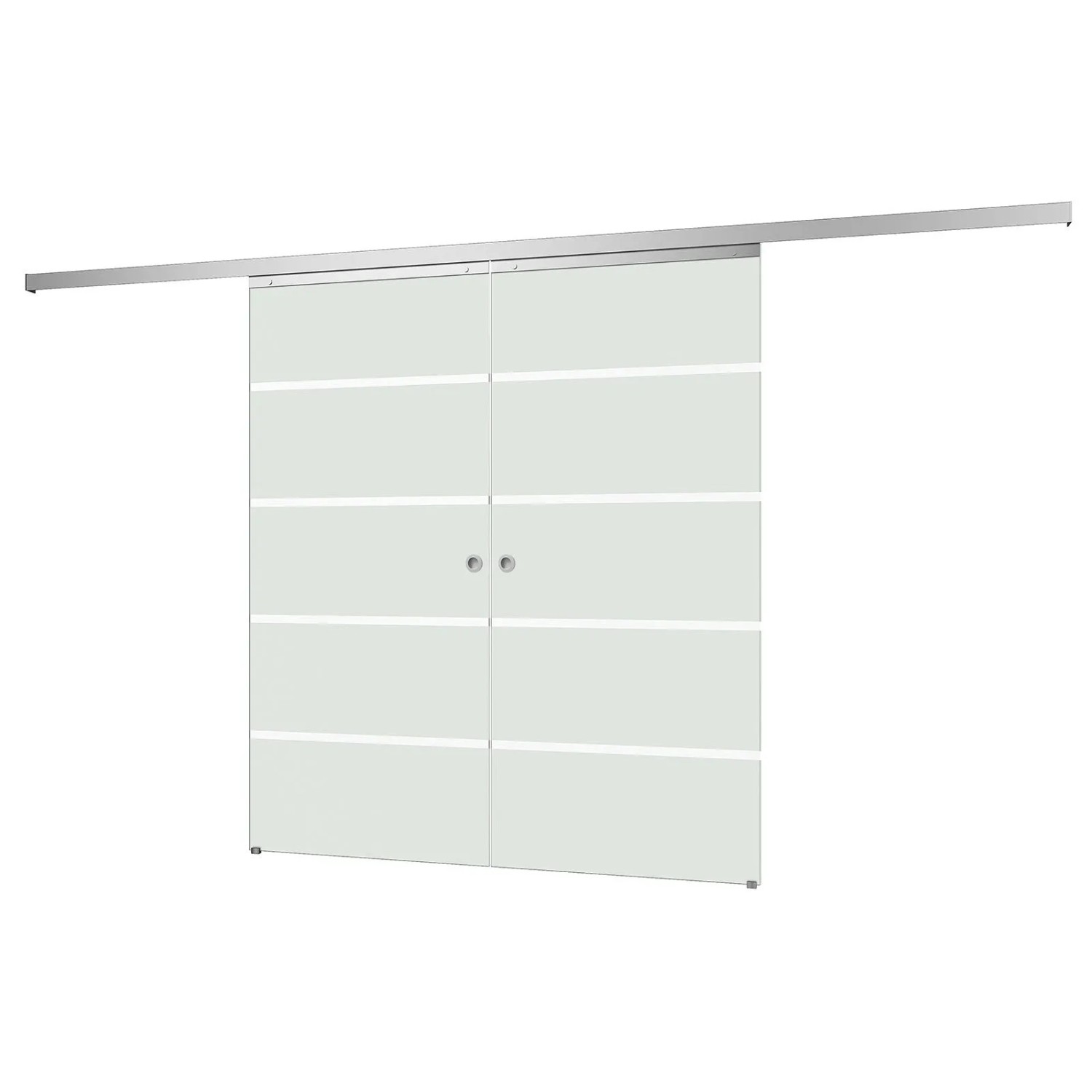 inova Glasschiebetür Blockstreifen 1760 x 2035 mm Komplettset mit Griffmuschel