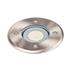 Lindby Bodeneinbaustrahler Insa 9977024 Wasserdicht Modern in Alu aus Edelstahl 1-flammig GU10
