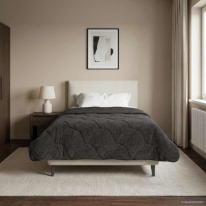 vidaXL Ganzjahresbettdecke Gepolstert Anthrazit 140 x 220 cm 42026230