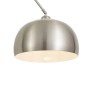 Moderne, verstellbare Bogenlampe Grande aus Stahl, Detailaufnahme des Lampenschirms.