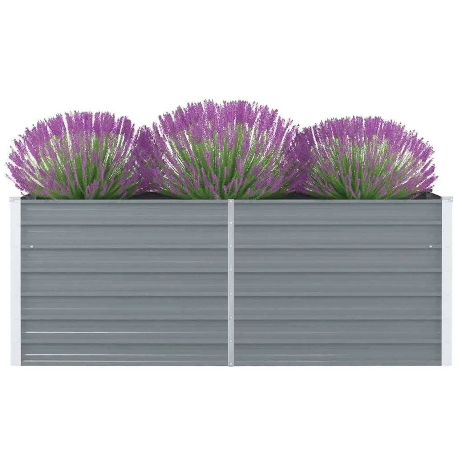 DELUKE Hochbeet Für Garten OSKAR Grau 160x80x45cm Verzinkter Stahl Hochbeet Metall Gartenbeet Kräuterbeet Blumenbeet Beet Hoch