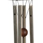 Hellgoldenes Klangspiel mit Kolibri-Verzierung, 62 cm, für Garten und Terrasse.