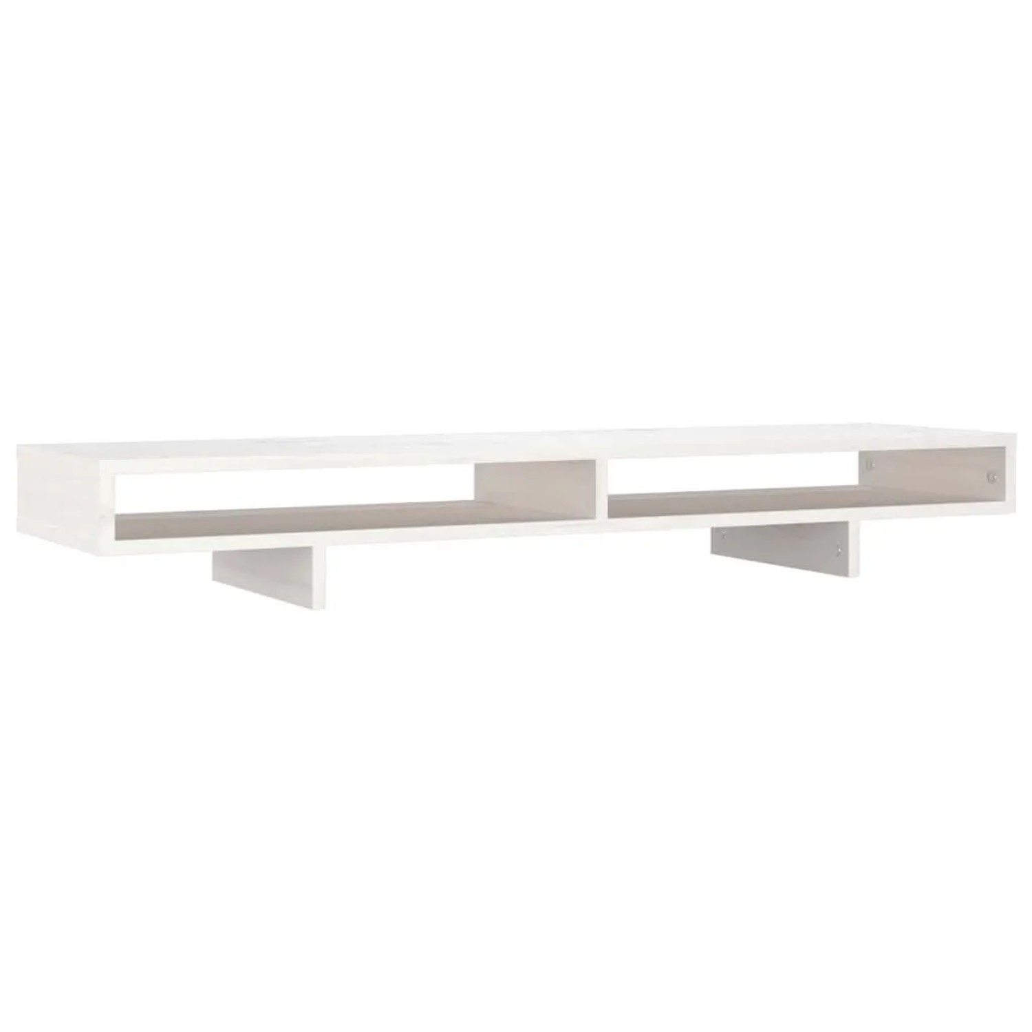 vidaXL Monitorständer Weiß 100x27x14 cm Massivholz Kiefer 814005